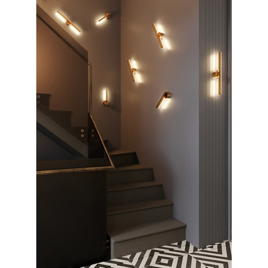 Kinkiet dekoracyjny pionowy Merano LED 3000K 27,5cm złoty MaxLight