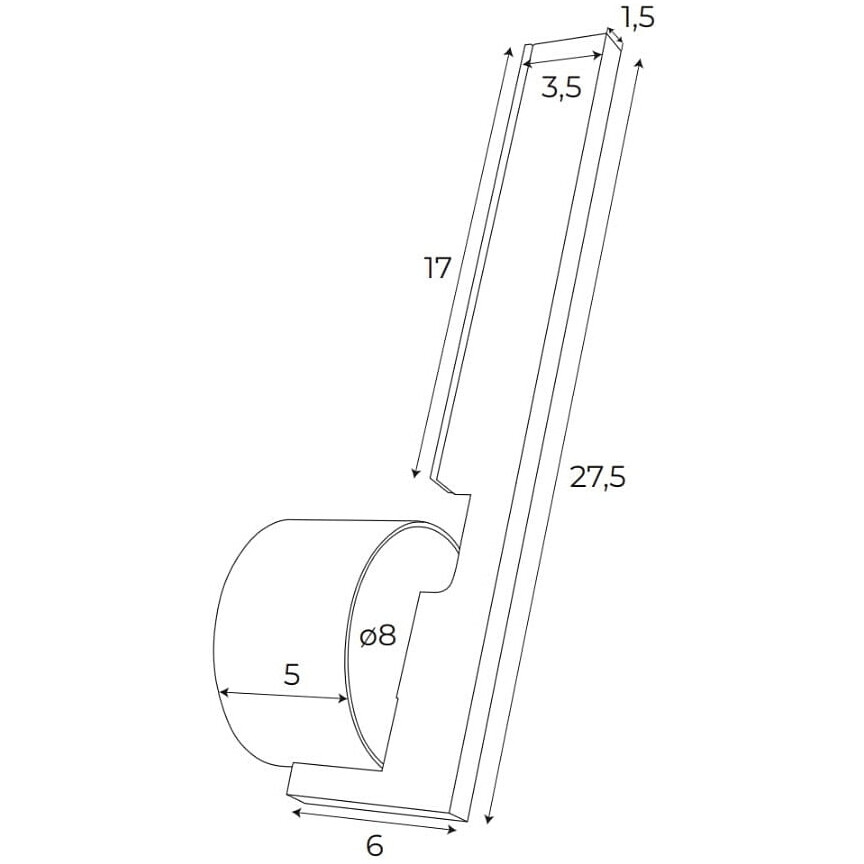 Kinkiet dekoracyjny pionowy Merano LED 3000K 27,5cm złoty MaxLight