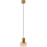 Lampa wisząca szklana Signature LED A 15cm bursztynowy / mosiądz MaxLight
