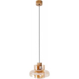 Lampa wisząca szklana Signature LED C 22cm bursztynowy / mosiądz MaxLight