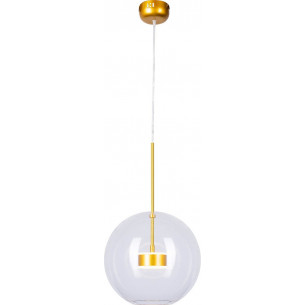 Lampa wisząca szklana kula designerska Bubbles LED 3000K 30cm przeźroczysty / złoty Step Into Design