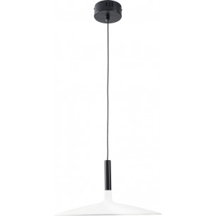 Lampa wisząca z płaskim kloszem Hank LED 3000K 35cm biało-czarna Step Into Design