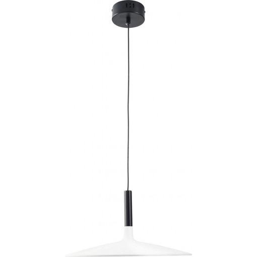 Lampa wisząca z płaskim kloszem Hank LED 3000K 35cm biało-czarna Step Into Design