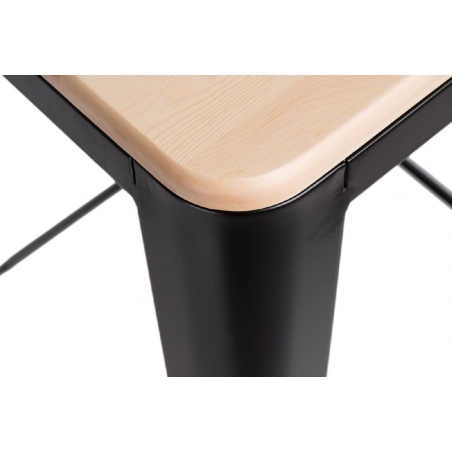 Paris 75 Wood natural&amp;black metal bar stool D2.Design