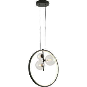 Lampa wisząca okrągła szklane kule Orion 40cm przezroczysto-czarna Step Into Design