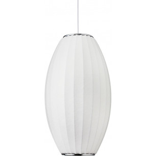 Lampa wisząca japandi Silk Barrel 30cm H60cm biała Step Into Design