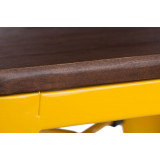 Paris 75 Wood walnut&amp;yellow metal bar stool D2.Design