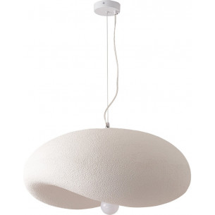 Lampa wisząca japandi Stone Flat 40cm biała Step Into Design