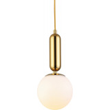 Lampa wisząca szklana kula Uno 15cm opal / złoty połysk Step Into Design Lampa wisząca szklana kula Uno 15cm opal / złoty połysk Step Into Design