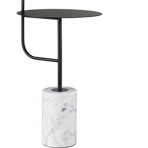 Lampa podłogowa ze stolikiem Vincent LED czarny / marmur Step Into Design 2