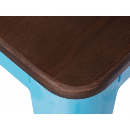 Paris 75 Wood walnut&amp;blue metal bar stool D2.Design