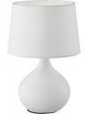Lampa stołowa ceramiczna z abażurem Martin biała Reality