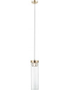 Lampa wisząca szklana tuba glamour Gem 11cm przeźroczysty / złoty ZumaLine
