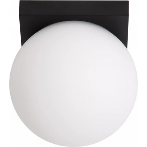 Tassa LED 13.5cm opal&amp;black glass sphere bathroom ceiling lamp Lucide