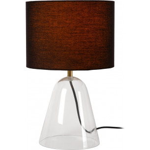 Campana 36,5cm black&amp;transparent table lamp on glass base with lampshade Lucide