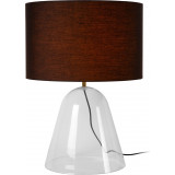 Lampa stołowa na szklanej podstawie z abażurem Campana 52,9cm czarny / przeźroczysty Lucide Lampa stołowa na szklanej podstawie z abażurem Campana 52,9cm czarny / przeźroczysty Lucide