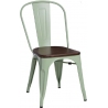 Designerskie Krzesło metalowe Paris Wood Orzech Zielone D2.Design do jadalni, salonu i kuchni.