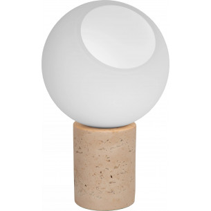 Davin white&amp;travertine japandi glass table lamp Lucide