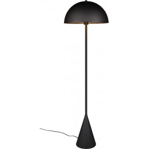 Alfie 130cm matte black floor lamp on conical base Trio