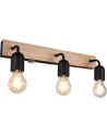 Arturo black&amp;wood triple bathroom wall lamp with switch Trio