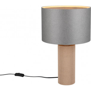 Canio 30cm H48cm grey paper table lamp on bamboo base Trio