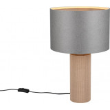Lampa na stolik papierowa na bambusowej podstawie Canio 30cm H48cm szara Trio