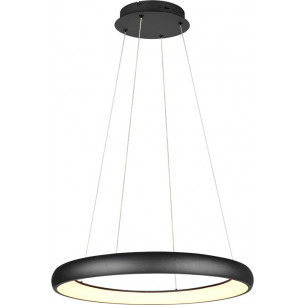 Cardona LED 75cm matte black circular pendant lamp with light colour control Trio