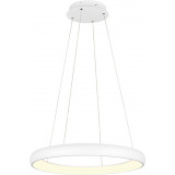 Cardona LED 75cm white matt circular pendant lamp with light colour control Trio