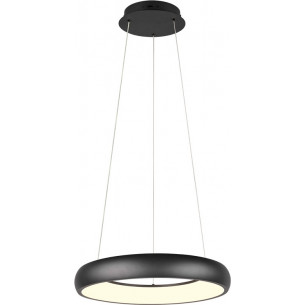 Cardona LED 46cm matte black circular pendant lamp with light colour control Trio