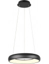 Cardona LED 46cm matte black circular pendant lamp with light colour control Trio