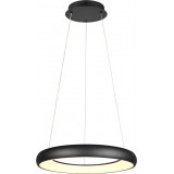 Cardona LED 62cm matte black circular pendant lamp with light control Trio