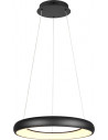 Cardona LED 62cm matte black circular pendant lamp with light control Trio