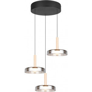 Celeste LED 35cm chrome&amp;black modern triple pendant lamp Trio