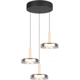 Celeste LED 35cm chrome&amp;black modern triple pendant lamp Trio