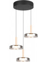 Celeste LED 35cm chrome&amp;black modern triple pendant lamp Trio