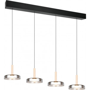 Celeste LED IV 115cm chrome&amp;black modern strip pendant lamp by Trio