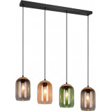 Lampa szklana 4 punktowa na listwie Cork 90cm multikolor Trio