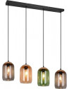 Lampa szklana 4 punktowa na listwie Cork 90cm multikolor Trio