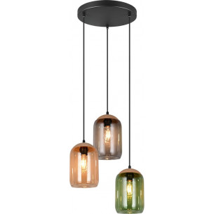 Cork 90cm multicolour triple glass lamp Trio