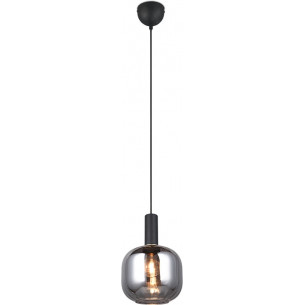 Diva 20cm chrome&amp;black matt glass pendant lamp Trio