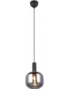 Diva 20cm chrome&amp;black matt glass pendant lamp Trio