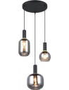 Diva III 30cm chrome&amp;black matt triple glass pendant lamp Trio