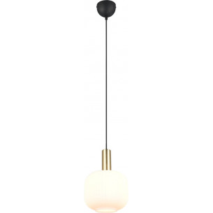 Lampa wisząca szklana Diva 20cm biały / mosiądz Trio