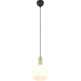 Lampa wisząca szklana Diva 20cm biały / mosiądz Trio