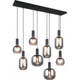 Lampa wisząca szklana na listwie Diva VIII 120cm chrom / czarny mat Trio