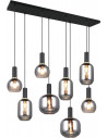 Diva VIII 120cm chrome&amp;black matt glass strip pendant lamp Trio