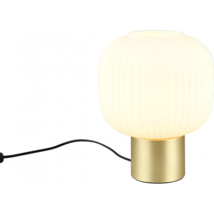 Diva white&amp;brass glass bedside table lamp Trio