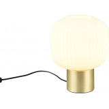 Diva white&amp;brass glass bedside table lamp Trio