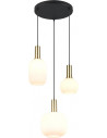 Diva III 30cm white&amp;brass triple glass pendant lamp Trio