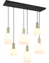 Diva VI 92cm white&amp;brass glass strip pendant lamp Trio